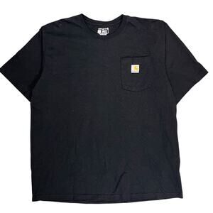 Carhartt Mens T-Shirt Size XL Loose Fit Pocket Tee Cotton Short Sleeve Black